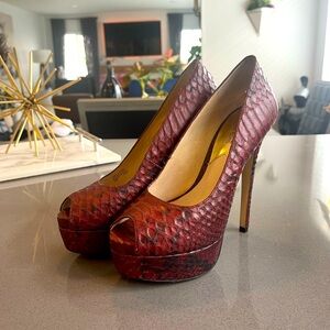 Michael Kors Platform Red Snake skin Heels